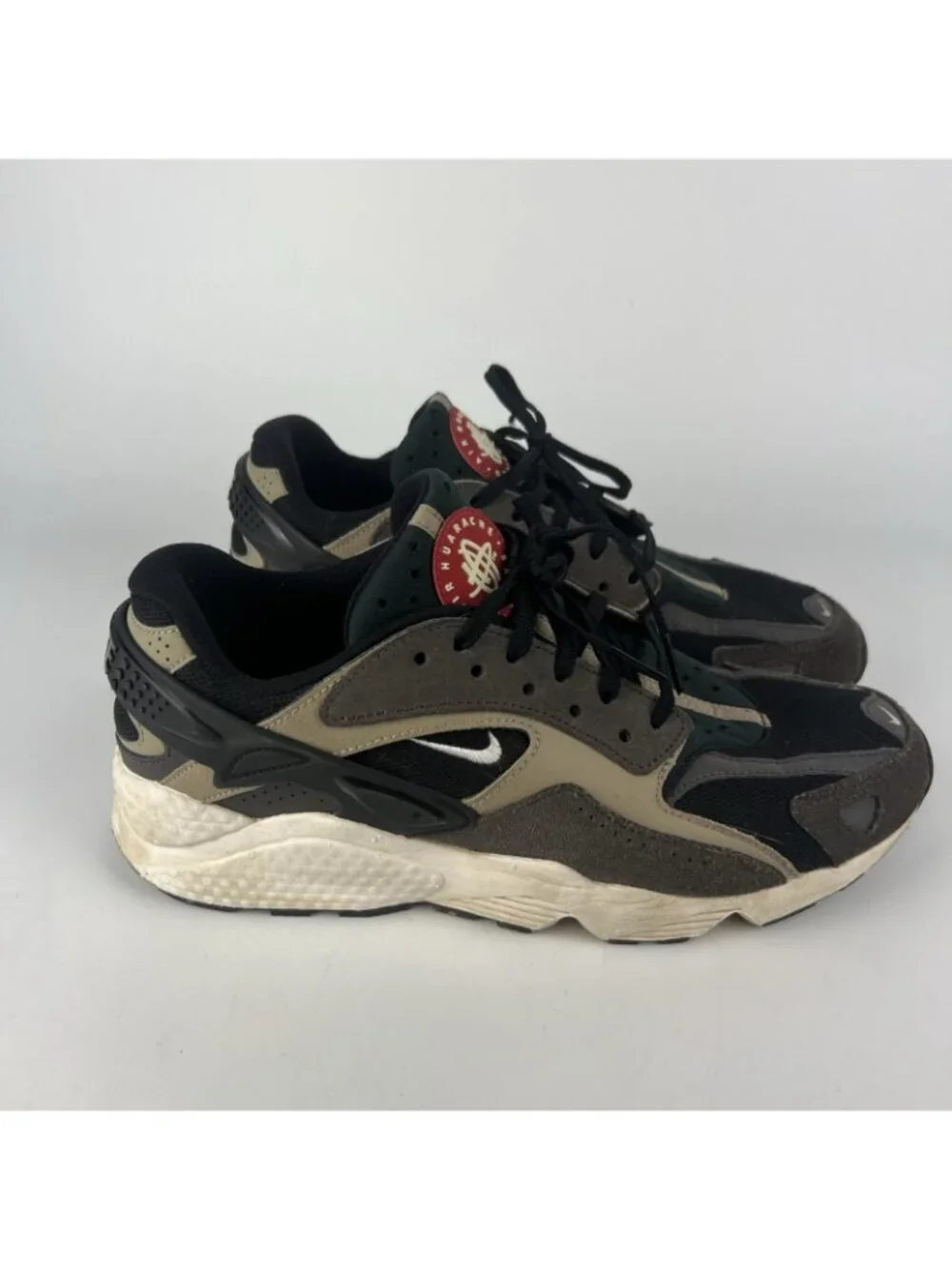 Nike Air Huarache Men's Running Shoes Black Gray Size 9.5 Sneakers